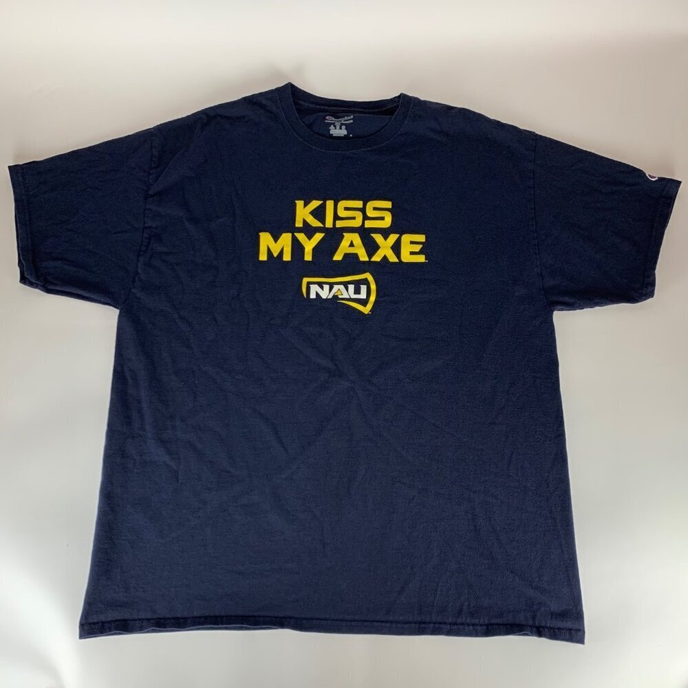 Northern Arizona Lumberjacks Champion Kiss My Axe Short Sleeve Shirt Mens 2XL